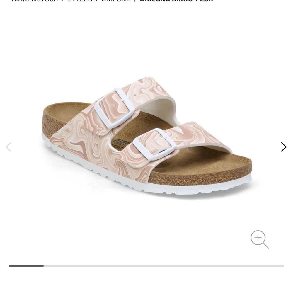 Birkenstock White and Tan Sandals with Adjustable Straps